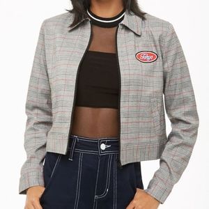 Forever 21 glen Plaid Tokyo Zip-Front Jacket